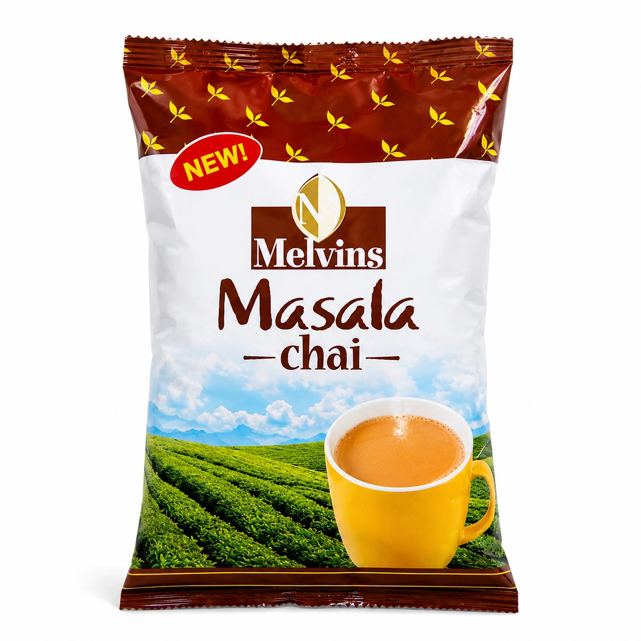 Melvins Masala Chai 250g Kenyan masala tea, spiced black tea, loose leaf chai, Kenyan tea, black tea blend, masala tea, chai tea, milk tea, breakfast tea, aromatic spiced tea, cardamom tea, ginger tea, cinnamon tea, clove tea, Kenyan chai, East African tea, Kenya tea, loose leaf tea blend, traditional chai tea, spiced chai blend, Melvins tea product, 250g Melvins Masala Chai, Kenyan black tea, masala chai blend, tea for milk tea, breakfast chai tea, aromatic Kenyan tea, packaged loose leaf tea, Kenyan spice