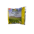 Front of yellow Melvins Pure Kenya Chai pack showing brand name, Pure Kenya Chai Black Tea label, tea farm photo, 100 tea bags catering pack text