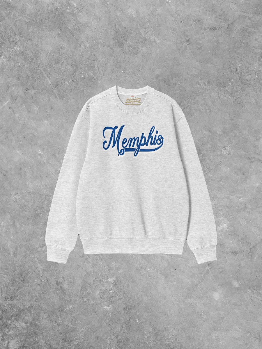 Underground Original Design: Memphis, Cursive Writing Boxy Cotton Sweatshirt