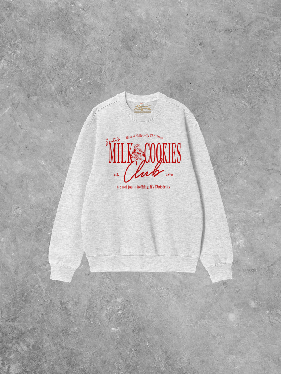 Underground Original Design: Santa's Milk & Cookies Club Boxy Cotton Sweatshirt