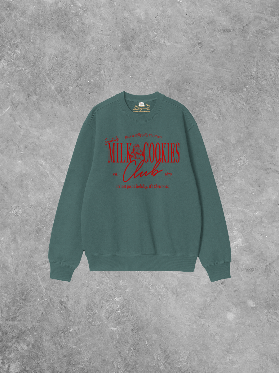 Underground Original Design: Santa's Milk & Cookies Club Boxy Cotton Sweatshirt