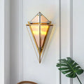 Minimalist amber & smoke gray diamond wall light living room sconce