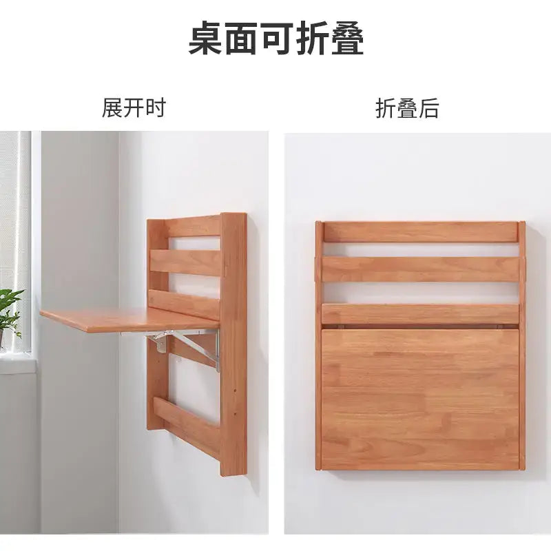 Minimalist brown compact corner desk bedroom foldable storage table
