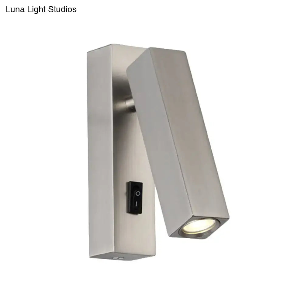 DecorBites™ Contemporary Mini LED Wall Sconce with Rotatable Metallic Design - Black/Silver/White