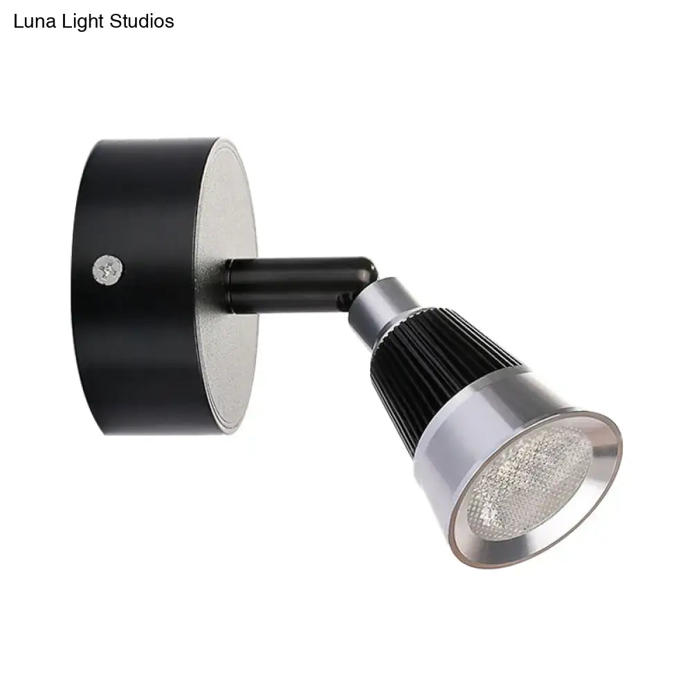 DecorBites™ Modern Bell Wall Light: Rotatable Metal LED Sconce in Black/Chrome - With/Without Switch