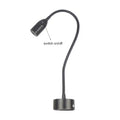 Modern black led wall lamp bedroom adjustable gooseneck reading light