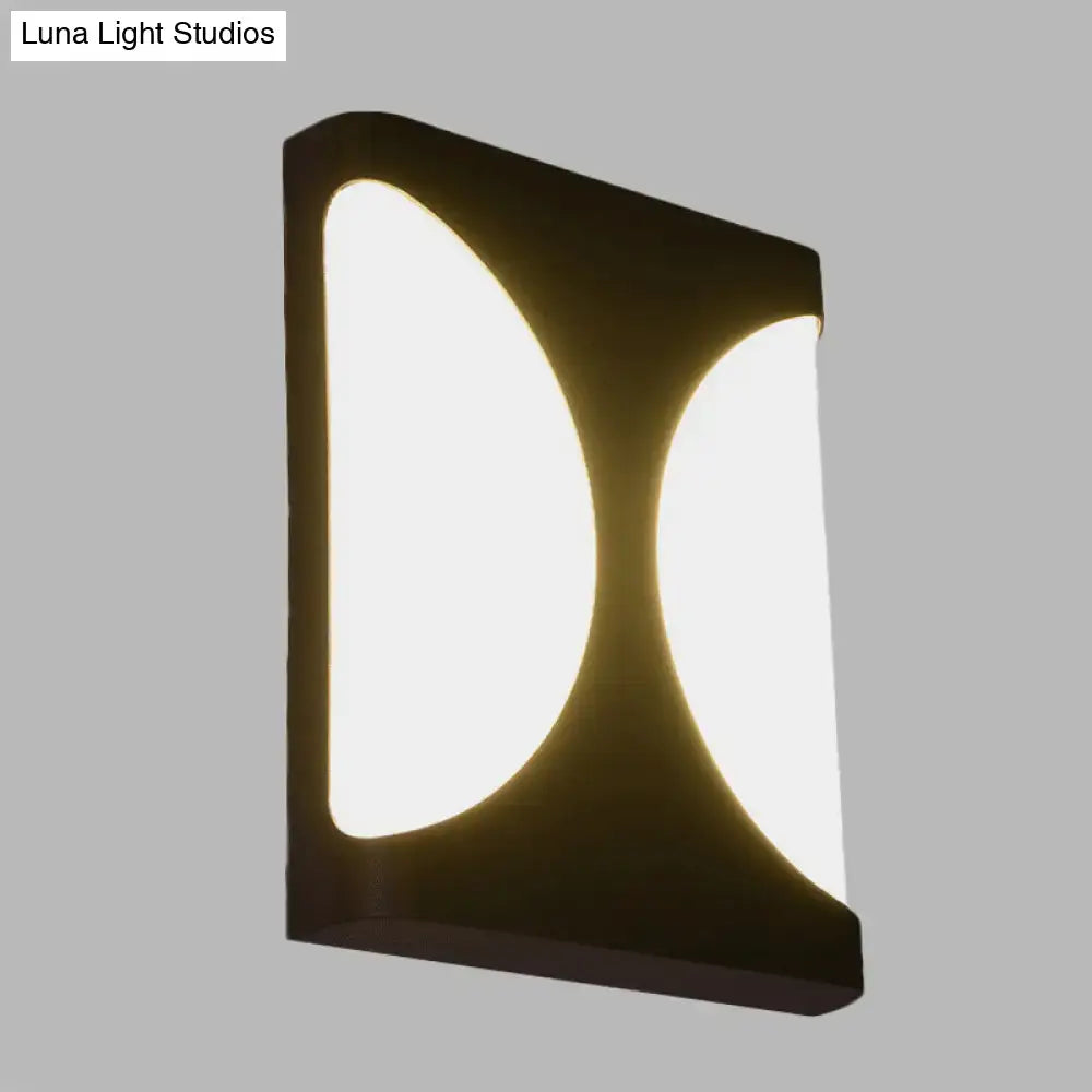 Modern black led wall sconce bedroom double semicircle pattern light