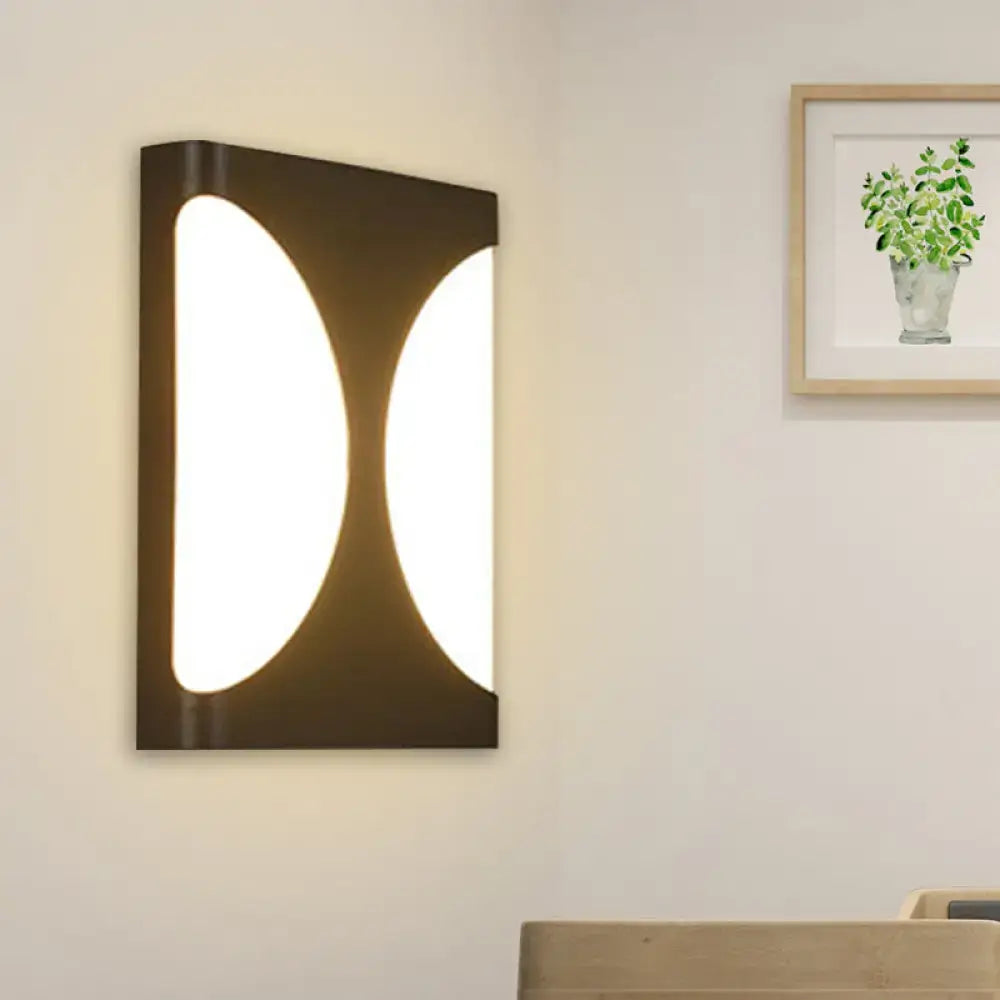 Modern black led wall sconce bedroom double semicircle pattern light