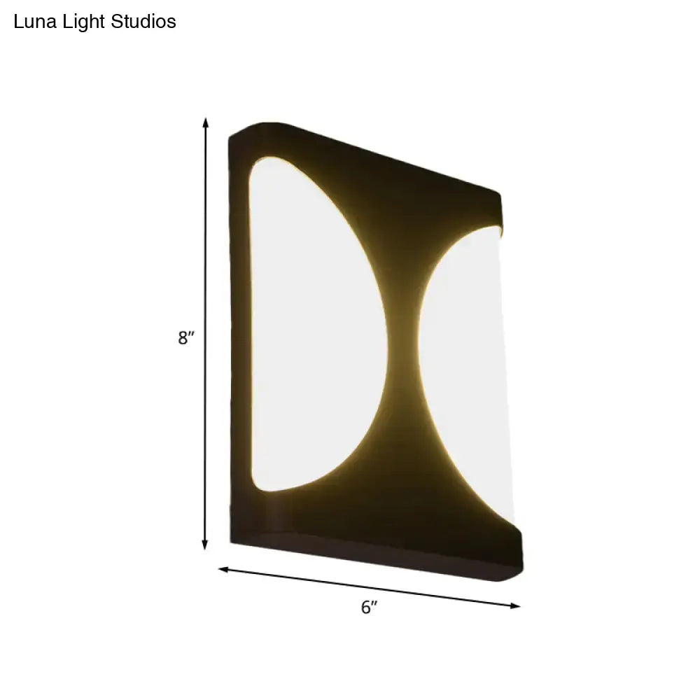 Modern black led wall sconce bedroom double semicircle pattern light