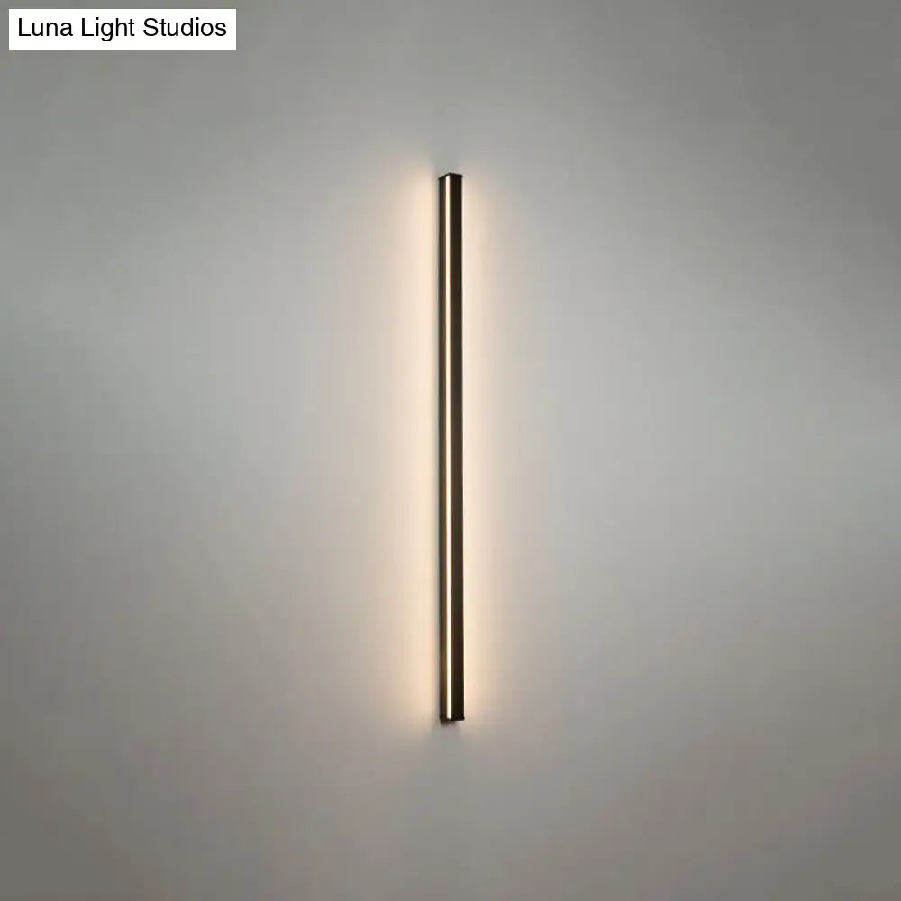 Modern black linear flush mount wall sconce – hallway light