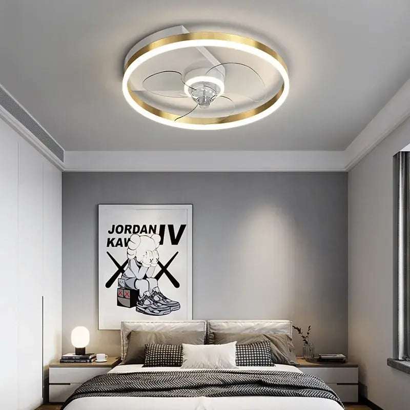DecorBites™ Ceiling Fan Light with Invisible Blades, Remote Control, Modern Design, Silent Operation