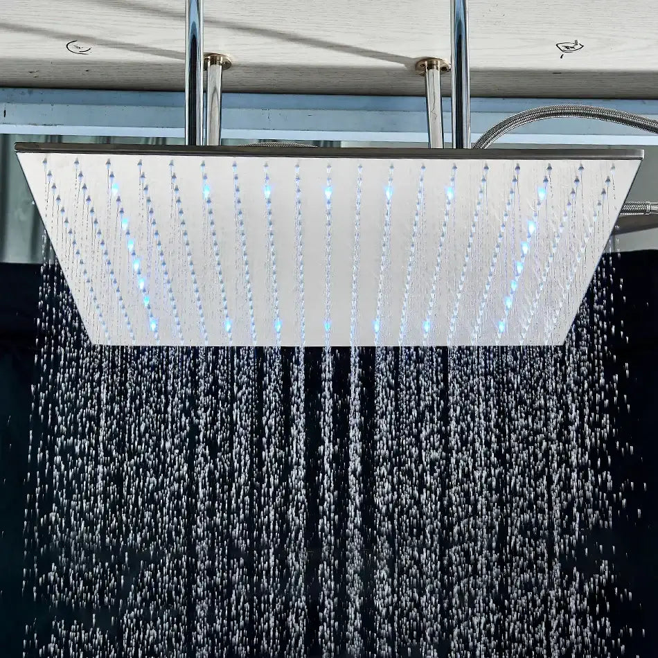 DecorBites™ 24" Chrome LED Rain Shower Head Ceiling Mounted Top Sprayer & Arm