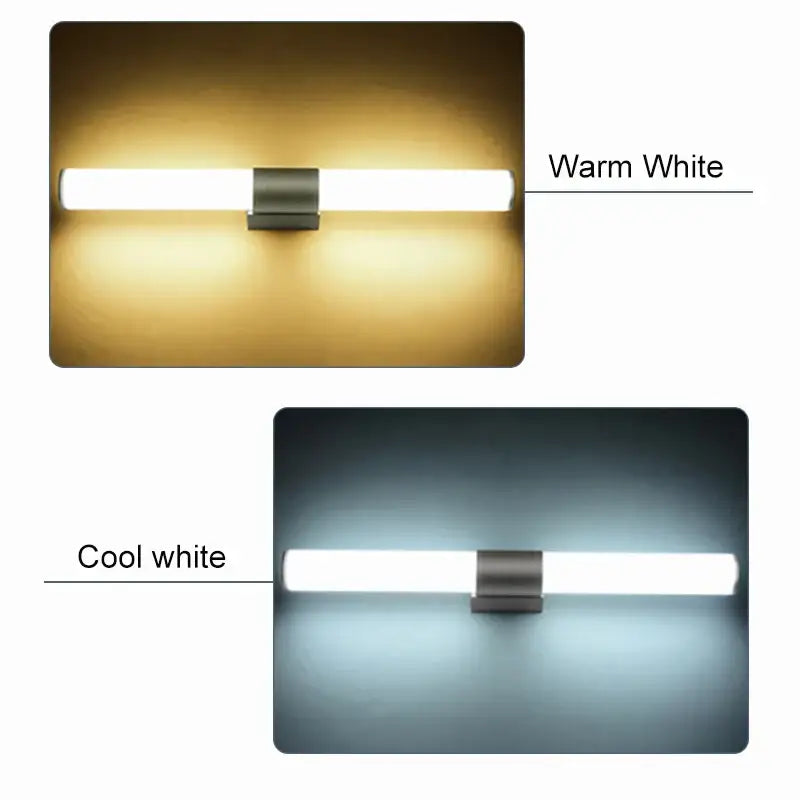 Modern chrome led wall light mirror bathroom sconce warm white