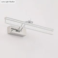 Modern chrome rectangle wall vanity light bathroom textured glass