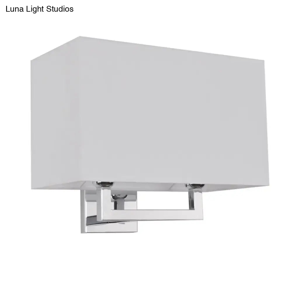 Modern chrome rectangular fabric wall sconce bedroom 110v-120v light