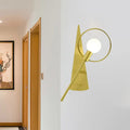 Modern gold angular ring sconce light fixture for bedroom