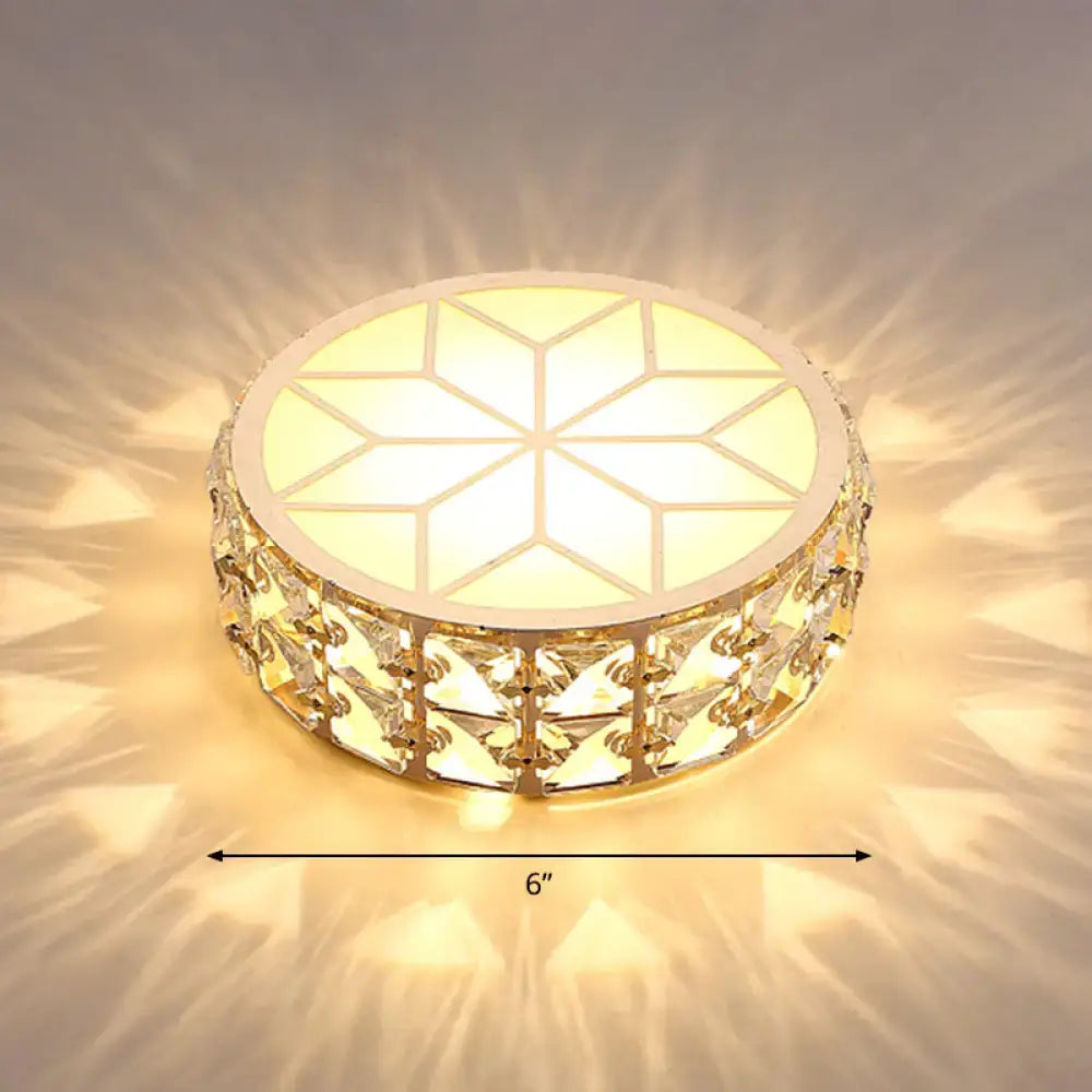 Modern gold crystal flush mount ceiling light for passageway