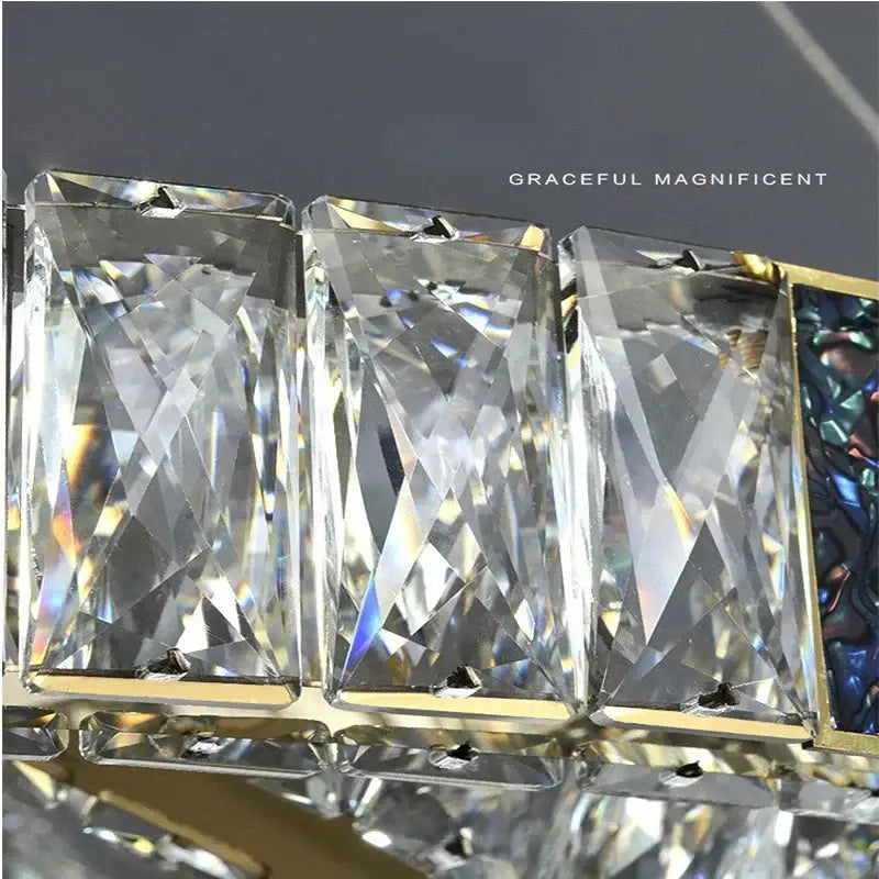 Modern gold crystal pendant chandelier led dining room light