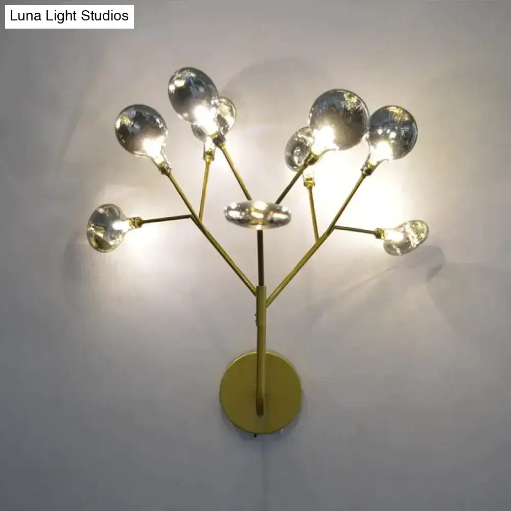 Modern gold firefly tree branch led wall light bedroom