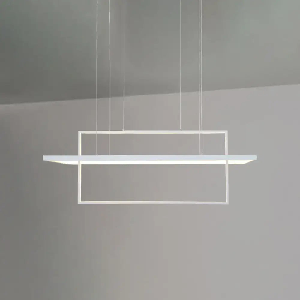 Modern minimalist white led rectangular pendant light kitchen x10 x12