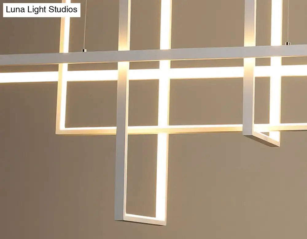 Modern minimalist white led rectangular pendant light kitchen x10 x12