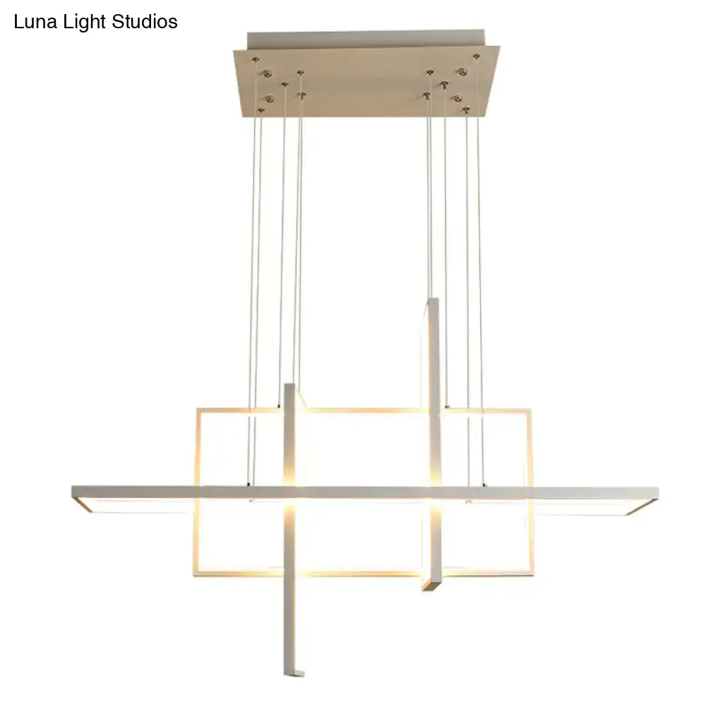 Modern minimalist white led rectangular pendant light kitchen x10 x12