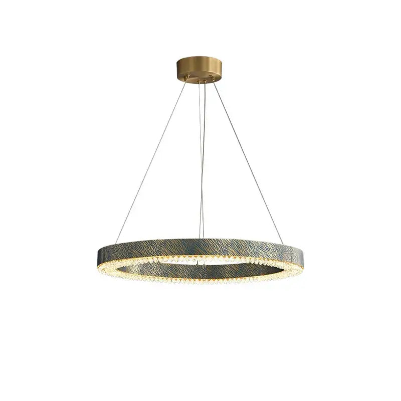Modern rectangular blue copper crystal led chandelier dining room