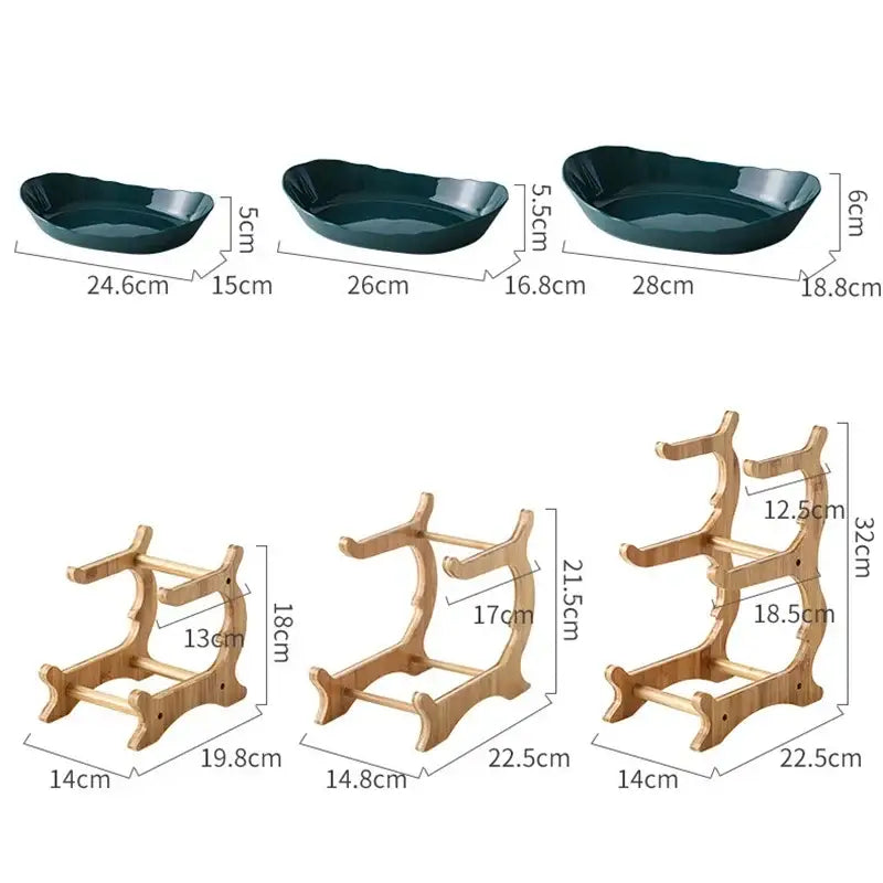 DecorBites™ 2/3 Layer Table Plates Dinnerware Fruit Bowl Salad Cake Stand Plate Bowl