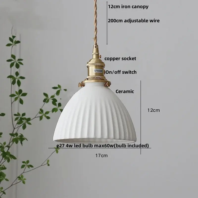 Modern white ceramic flower pendant lamp kitchen led lighting