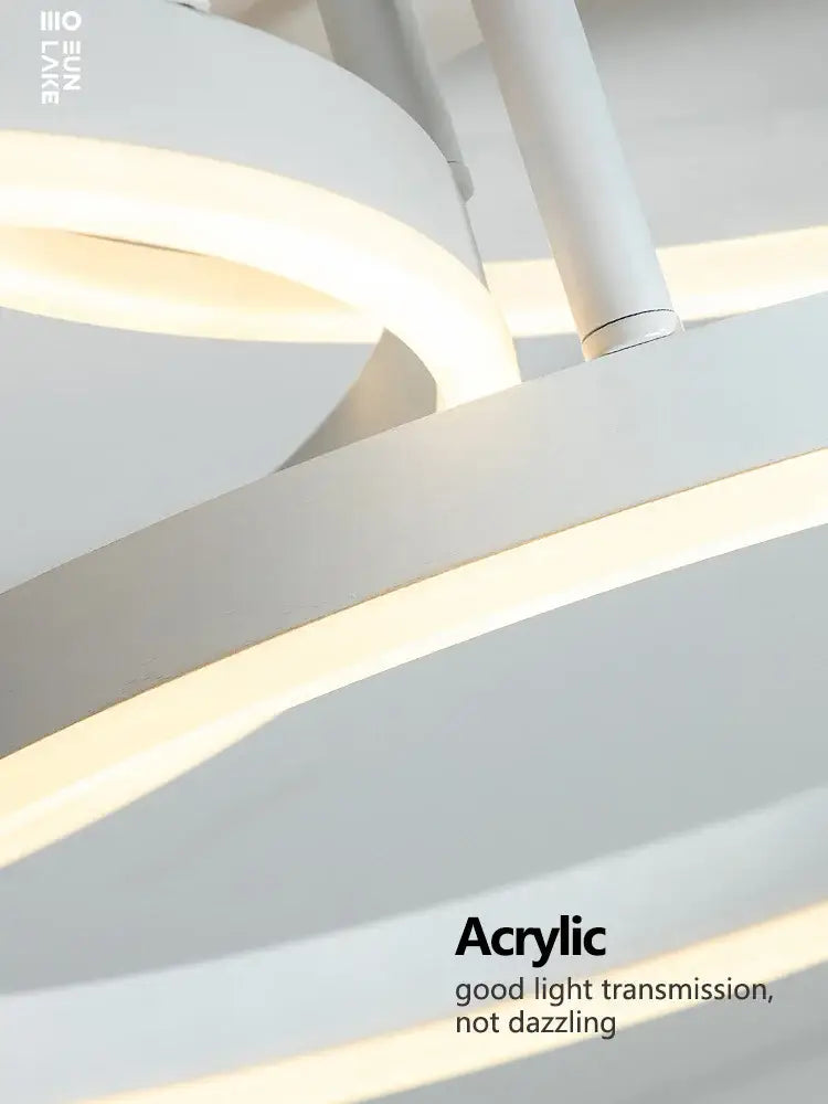 Modern white circular led decorbites ceiling lamp set for bedroom