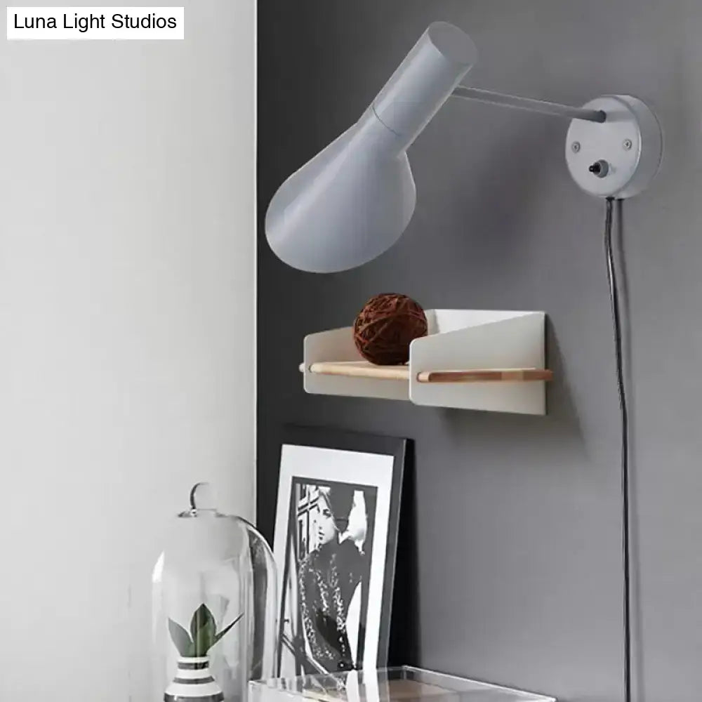 Modern white & grey rotating node wall sconce – bedroom light