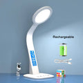 Modern white led desk lamp with digital screen for bedroom study
