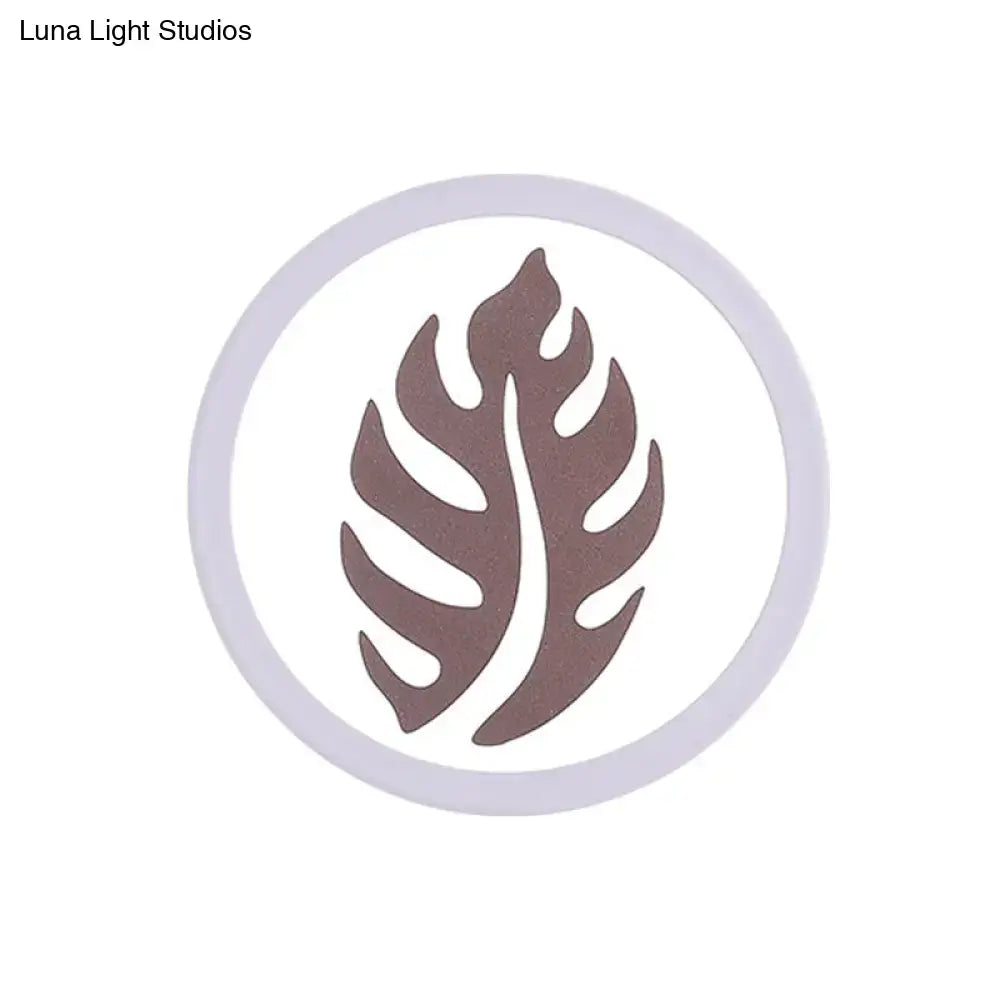 Modern white sector leaf pattern wall light – living room sconce