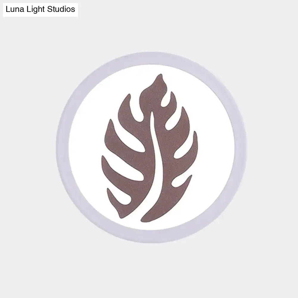Modern white sector leaf pattern wall light – living room sconce