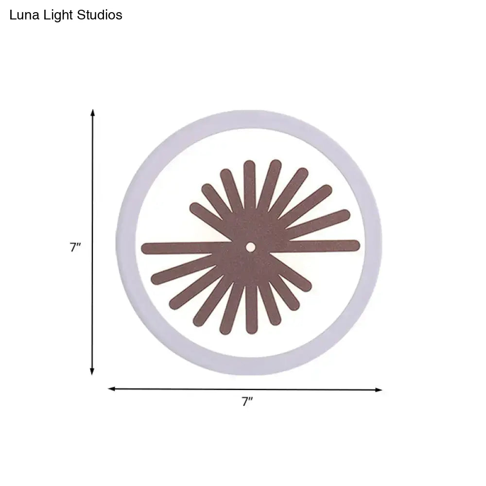 Modern white sector leaf pattern wall light – living room sconce