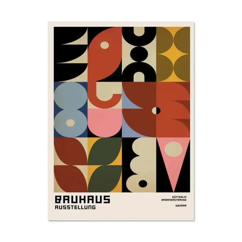 Modern black and beige geometric modernism canvas print living room