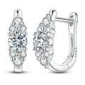 Moissanite Graduated Cluster Hoop Earrings in Sterling Silver