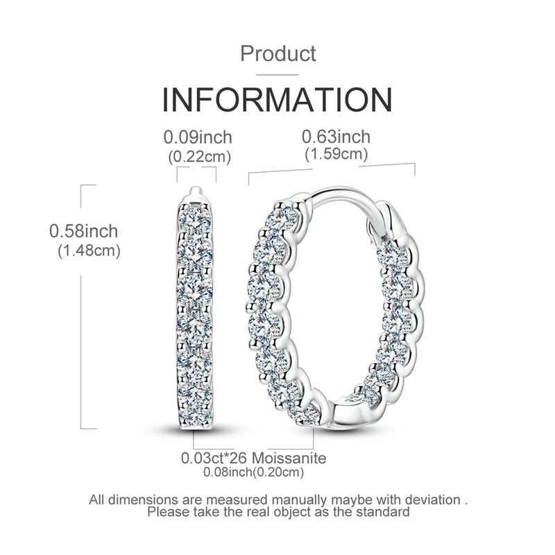 Moissanite Inside-Out Hoop Earrings in 925 Sterling Silver