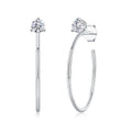 Open Hoop Moissanite Stud Earrings in Sterling Silver