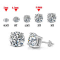 Round Four-Prong Moissanite Stud Earrings in Sterling Silver