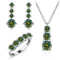 Graduated Moissanite Necklace, Drop Earrings & Ring Set