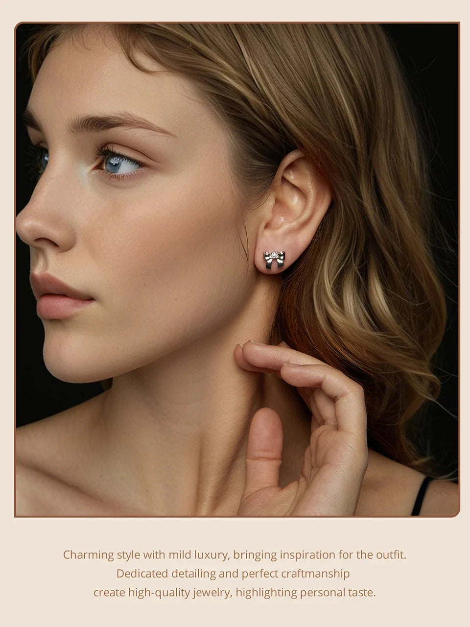 Moissanite Bow Stud Earrings & Ear Cuffs in Sterling Silver