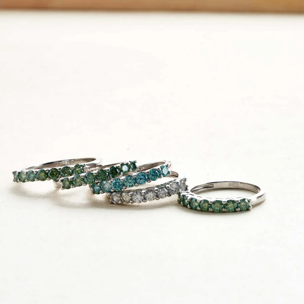 Moissanite Necklace, Hoop Earrings & Ring Jewelry Set