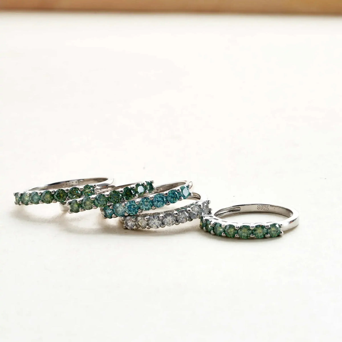 Moissanite Necklace, Hoop Earrings & Ring Jewelry Set