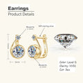 Moissanite Bezel Leverback Earrings in Sterling Silver