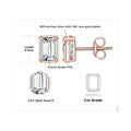 Emerald-Cut Moissanite Stud Earrings in Sterling Silver