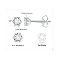 Round Moissanite Solitaire Stud Earrings in Three Metal Finishes