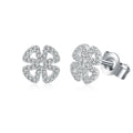 Open Flower Moissanite Stud Earrings in Sterling Silver