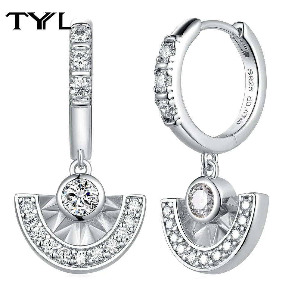 Moissanite Hoop & Drop Earrings in Sterling Silver