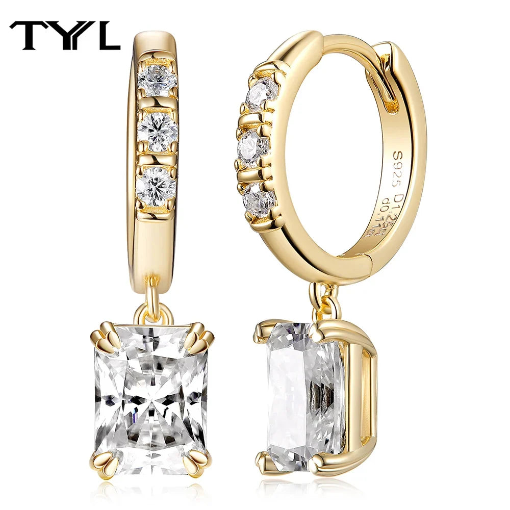 Moissanite Hoop & Drop Earrings in Sterling Silver